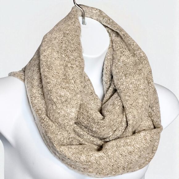 Mixit Oatmeal Heather Infinity Scarf Fuzzy Soft Cozy Loop Knit Long One Size - Picture 4 of 6